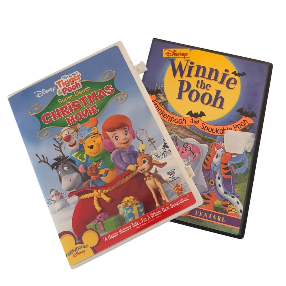 Winnie the Pooh Frankenpooh and Spookable Pooh DVD 2002 & Super Sleuth Christmas